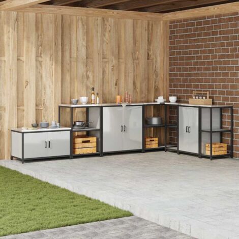 vidaXL Rangement de cuisine HATTEM Argenté 90 x 50 x 53 cm Acier