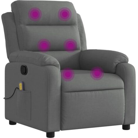 Fauteuil de massage inclinable gris foncé tissu vidaXL (1/5)