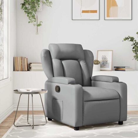 Fauteuil de massage inclinable gris similicuir vidaXL (1/5)