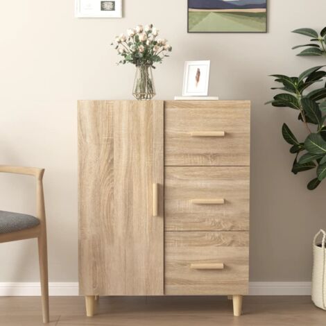 Buffet chêne sonoma 69,5x34x90 cm bois d'ingénierie vidaXL (1/5)