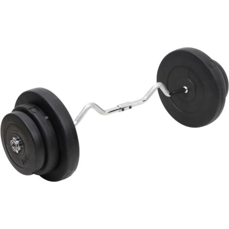 vidaXL Curl Barbell with Plates 60 kg