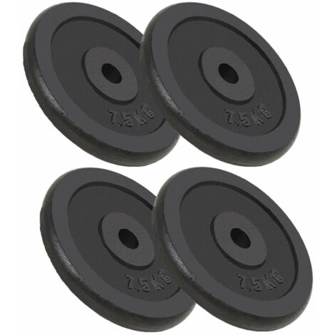 Plaque de poids 4 pcs 4x7,5 kg Fonte vidaXL (1/5)