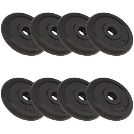 Plaque de poids 8 pcs 8x2,5 kg Fonte vidaXL