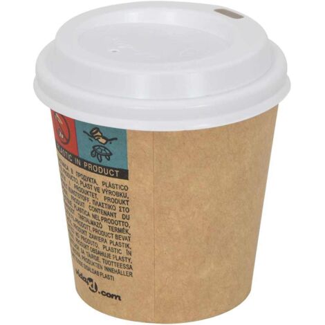 Vie quotidienne Tasses à café en papier et couvercles 120 ml 1000pcs Blanc/noir 123679