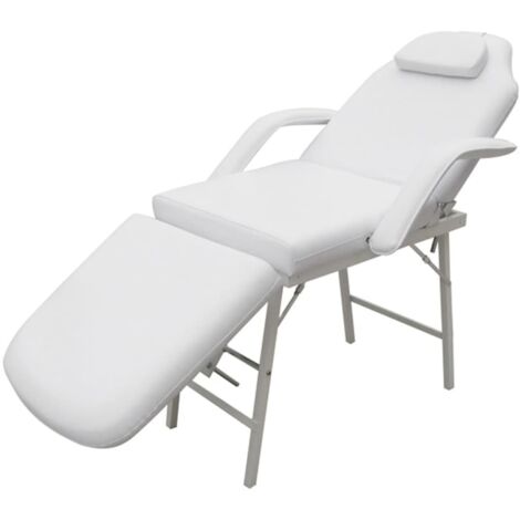 vidaXL Fauteuil de massage pour traitement facial Simili-cuir Blanc