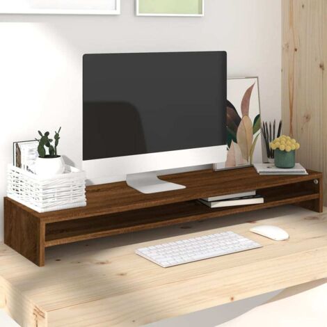Support de moniteur Chêne marron 100x24x13 cm Bois d'ingénierie vidaXL
