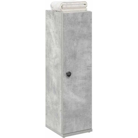 Vidaxl – Meuble de salle de bain gris béton avec porte-rouleau – Bois d'ingénierie – Dimensions 20,5 x 22 x 72 cm – Capacité 60 kg