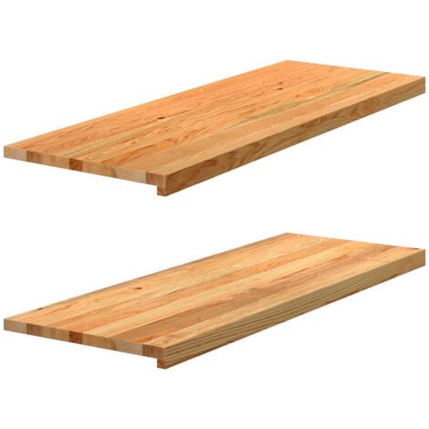 Vidaxl – Appuis de fenêtre 2 pcs en bois de chêne massif marron clair – Dimensions 110 x 40 x 2 cm – Surface lisse facile à nettoyer