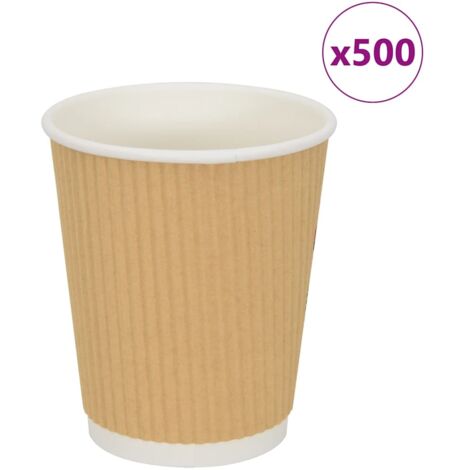 Tasses à café en papier 500 pcs 8oz 200ml marron vidaXL (1/5)