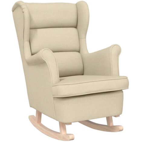 Vidaxl – Chaise à bascule crème 74x90x102 cm – Tissu polyester durable – Rembourrage confortable – Charge max 110 kg (1/5)