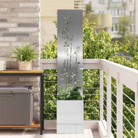 Écran de confidentialité de jardin Floral Argent 32 x 140 cm vidaXL