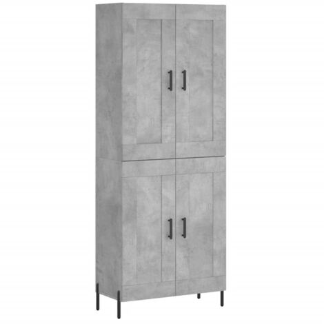 Buffet haut Gris béton 69,5x34x180 cm Bois d'ingénierie vidaXL (1/5)