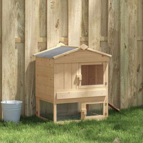 Vidaxl – Poulailler marron 75 x 59 x 60 cm – Bois de pin massif et acier enduit – Toit résistant aux intempéries – Pour 2 à 3 poules (1/5)
