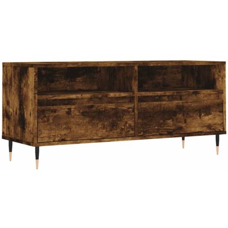 vidaXL TV Cabinet Smoked Oak 100x34,5x44,5 cm Engineered Wood (1/5)