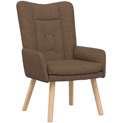 vidaXL fauteuil Marron 63 x 67 x 94 cm Tissu et contreplaqué (1/5)