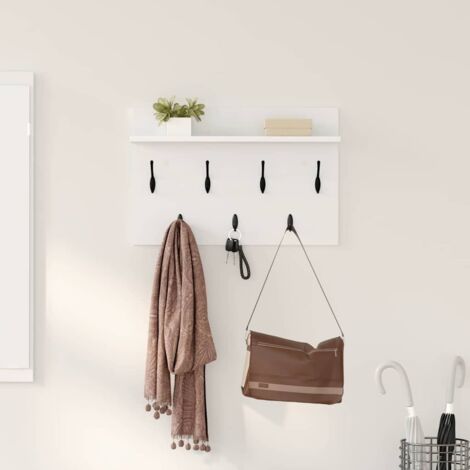 vidaXL Porte-manteau mural Blanc 60 x 40 x 12 cm Bois d'ingénierie (1/5)
