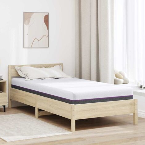 Matelas Blanc et Gris 120 x 200 cm Mousse à Mémoire vidaXL (1/5)