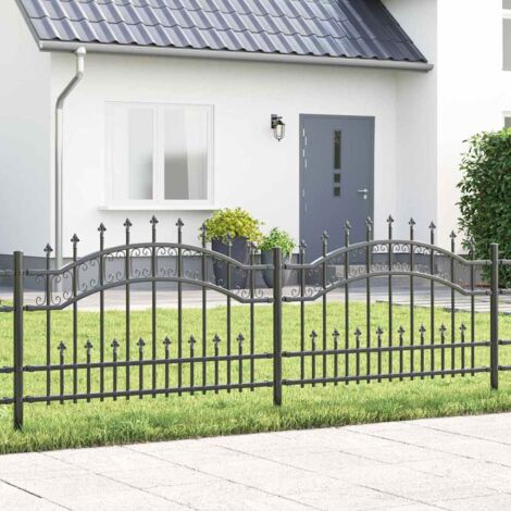 Clôture de jardin Gris 115 cm Acier peint par poudre vidaXL