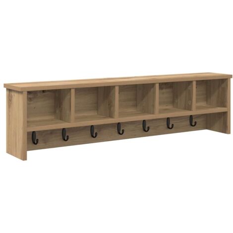 Vidaxl – Porte-manteau mural en bois d'ingénierie – Étagère intégrée – Dimensions 100 x 16 x 26 cm – Charge maximale élevée (1/5)