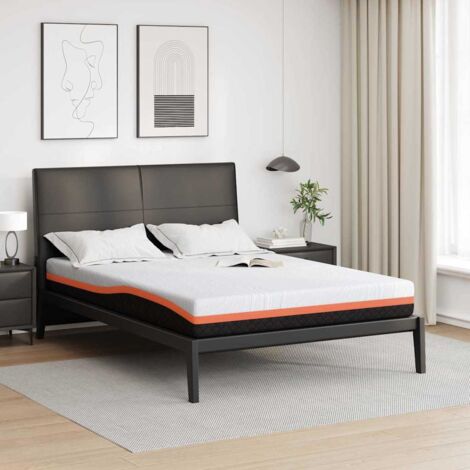 vidaXL Matelas Blanc et Gris 140 x 200 cm Mousse à mémoire de gel (1/5)