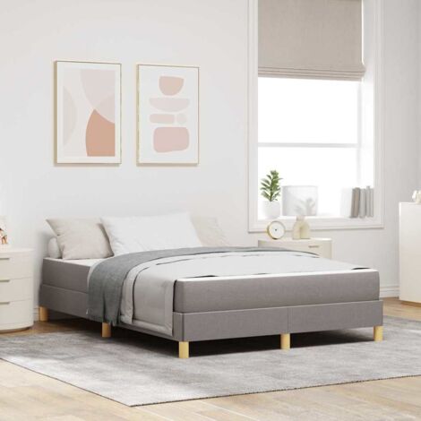 vidaXL Lit à ressorts Taupe et Marron 140 x 190 cm (1/5)