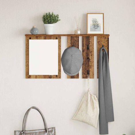 Porte-manteau mural avec étagère Bois ancien 85 x 10 x 45 cm vidaXL