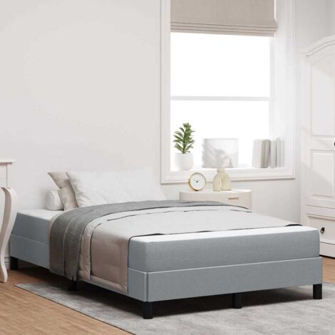 vidaXL Lit à ressorts avec matelas Gris clair 120 x 200 cm tissu (1/5)