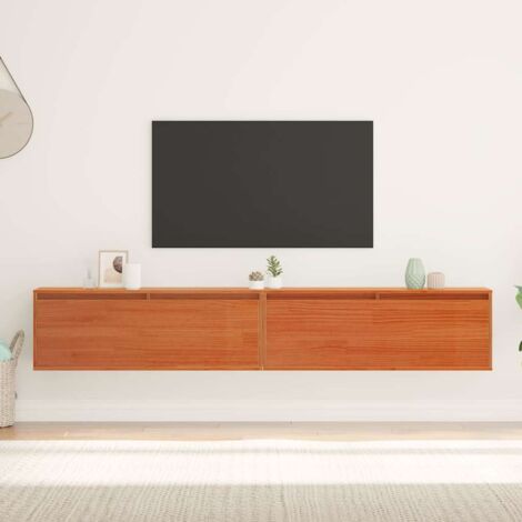 vidaXL Meuble mural avec étagère Cire marron Bois de pin massif (1/5)