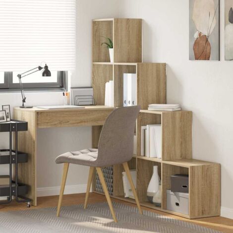 Vidaxl – Bureau d'angle en bois d'ingénierie Sonoma Oak 101.5 x 149.5 x 149.5 cm – Rangement ample – Configuration personnalisable – Entretien facile