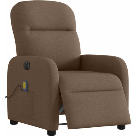 Fauteuil inclinable de massage électrique marron tissu vidaXL