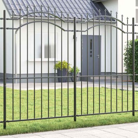 Clôture de jardin Gris 215 cm Acier peint par poudre vidaXL