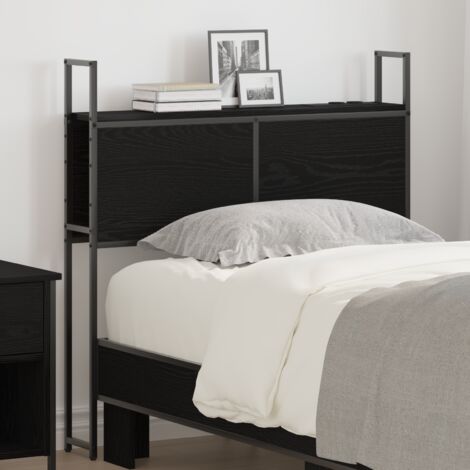 Headboard de Rangement avec Station de Charge Chêne noir 75 cm vidaXL