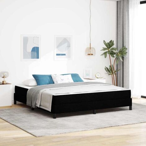 vidaXL Lit à ressorts avec matelas Noir 180 x 200 cm tissu (1/5)