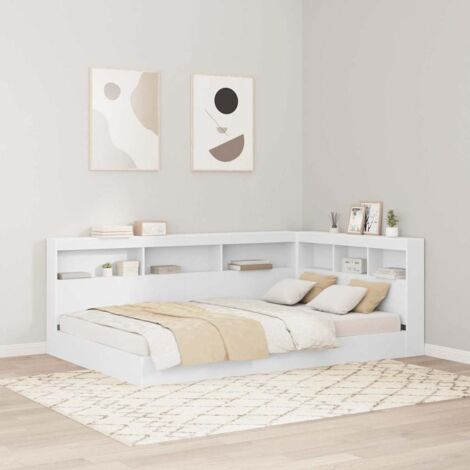 Vidaxl – Tête de lit de rangement blanc 120 cm – Bois d'ingénierie – Étagères intégrées pour rangement – Design minimaliste moderne
