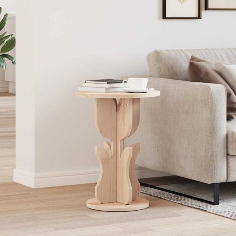 vidaXL Table basse Naturel 39,5 x 39,5 x 53,5 cm Bois massif en pin (1/5)
