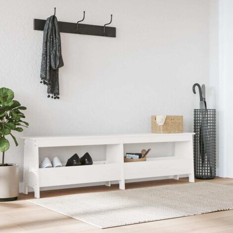 Banc d'entrée blanc 160x28x45 cm bois de pin massif vidaXL