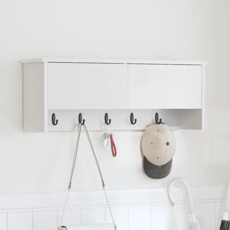 Porte-manteau mural Blanc 80 x 20 x 30 cm Bois d'ingénierie vidaXL