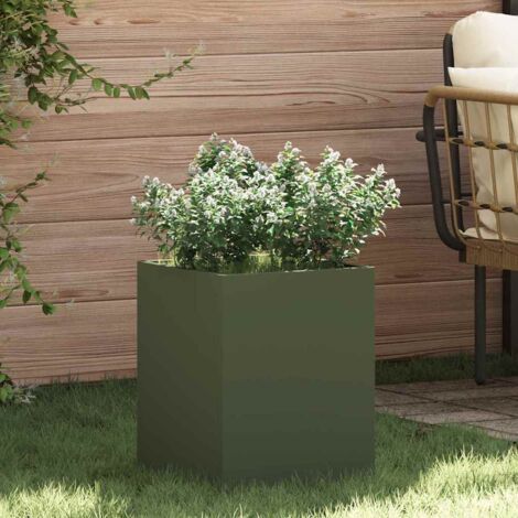 vidaXL Cache-pot de jardin Vert olive 32 x 32 x 40 cm (1/5)