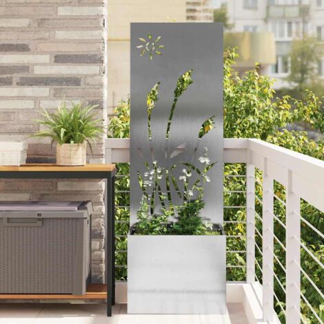 Écran de confidentialité de jardin Fretwork Argent 50 x 140 cm vidaXL (1/5)