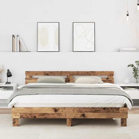 Vidaxl – Cadre de lit en bois d'ingénierie 203 x 185 x 70 cm – Design moderne – Structure stable – Finition élégante pour chambre
