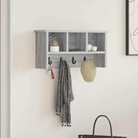Porte-manteau mural avec étagère Sonoma gris 50 x 16 x 26 cm vidaXL