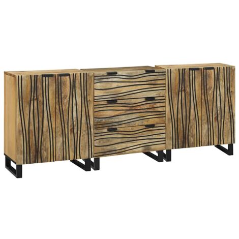 vidaXL Ensemble de mobilier de salle de bain avec tiroir 3 pcs Marron (1/5)