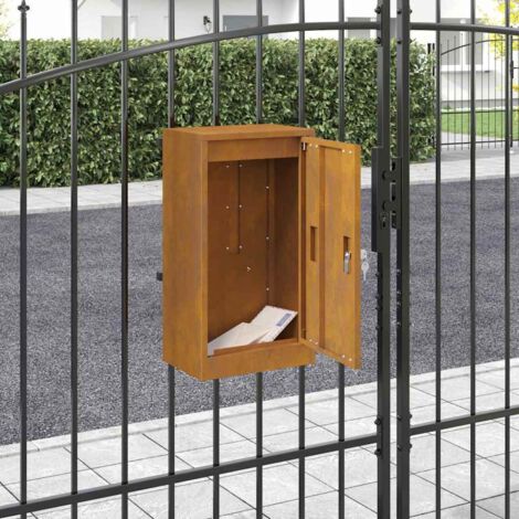 vidaXL  Mailbox  with Storage Rusty 30 x 20 x 55 cm Weathering Steel