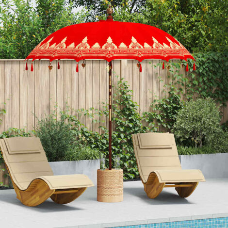 vidaXL Balinese Parasol Red 215 x 215 x 260 cm