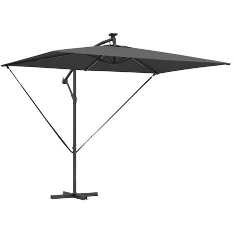Parasol banane à mât déporté Anthracite 294 x 200 x 254 cm vidaXL (1/5)