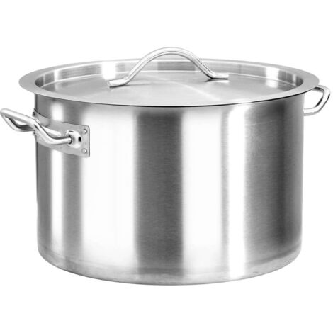 Vidaxl – Marmite 32 L en acier inoxydable – 40x26 cm – Pour cuisinières à induction et à gaz – Bord roulé et poignées anti-chaleur