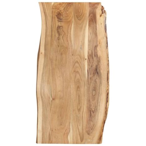 Vidaxl – Table en bois d'acacia massif 120x60cm – Épaisseur 25mm – Grain naturel et bords vivants – Surface polie et laquée
