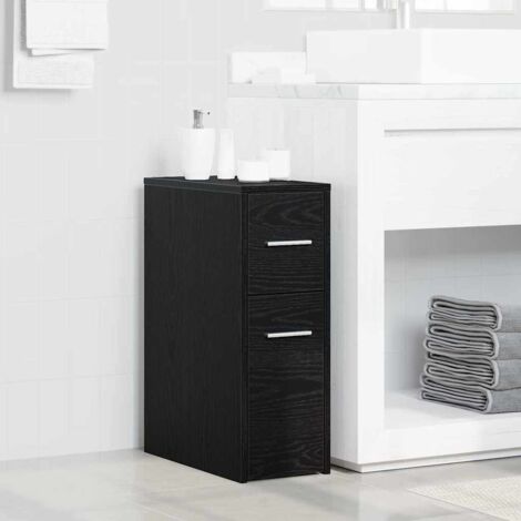 Meuble de salle de bain fin Chêne noir 22 x 44 x 61.5 cm vidaXL