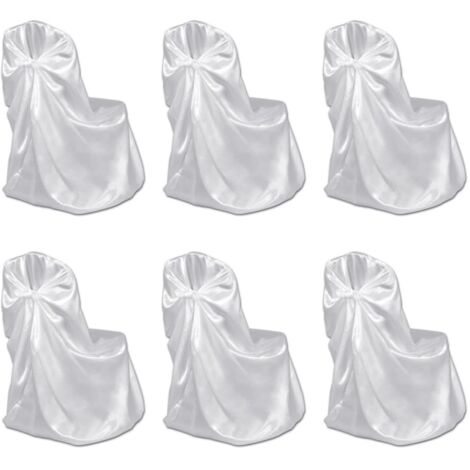 Housse de chaise blanche pour le banquet de mariage 6 pièces vidaXL