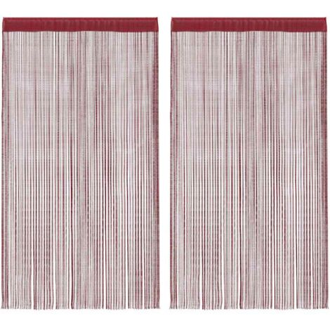 vidaXL Rideau en fils 2 pcs 140 x 250 cm Bordeaux